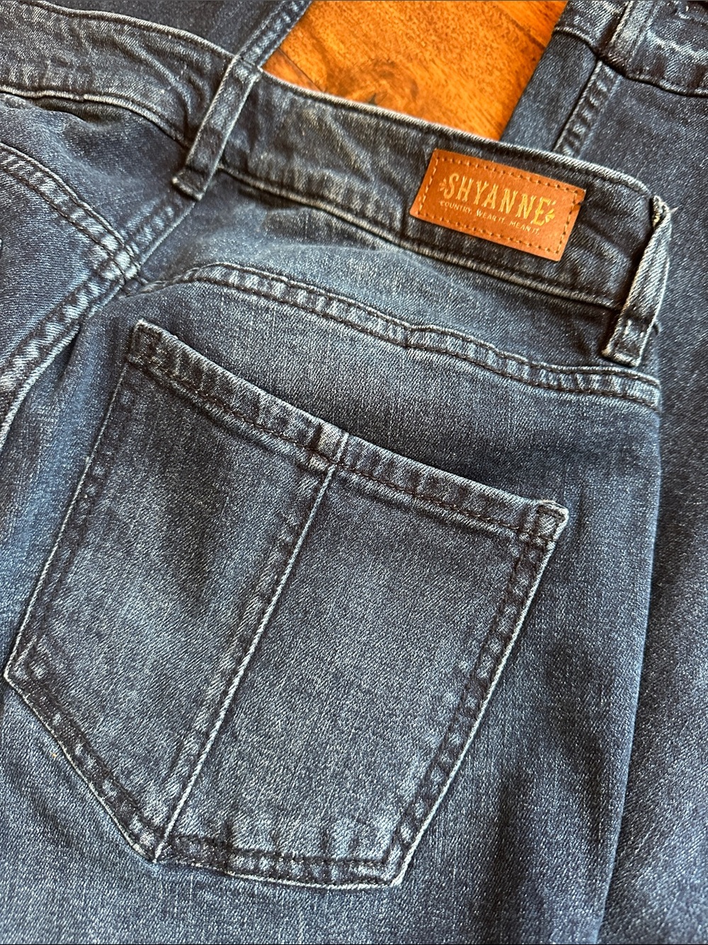Shyanne Men's Dark Blue Washed Denim Jeans